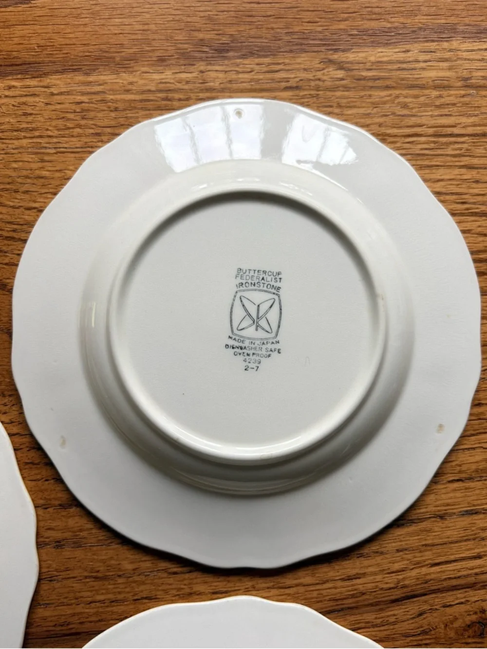 Vintage Buttercup Federalist Ironstone- made in Japan- Set of 3 salad plates